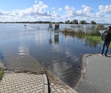 Cofka, powódź, zamknięta droga z Gryfina do Mescherin