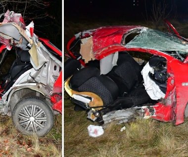 Auto rozerwane na pół. Zginął mężczyzna