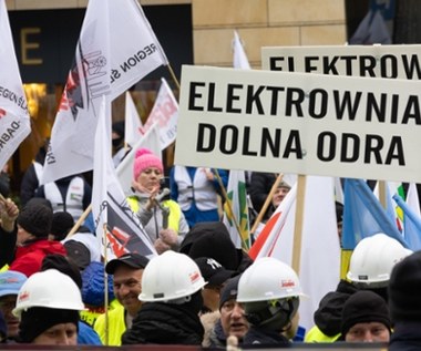 Protest energetyków w Warszawie w obronie polskiego przemysłu